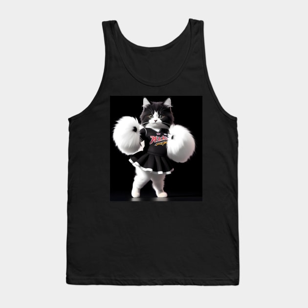 Cheerleader cat - Modern digital art Tank Top by Ai-michiart